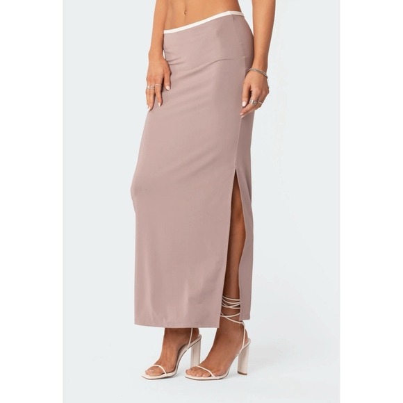 Edikted Nadia Side Slitted Pull On Stretch Maxi Skirt Size Small Purple NWT - Picture 10 of 11